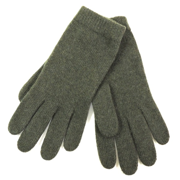 PORTOLANO ⚜ WOMEN'S GREEN CASHMERE COMFORT WINTER GLOVES - Picture 1 of 3